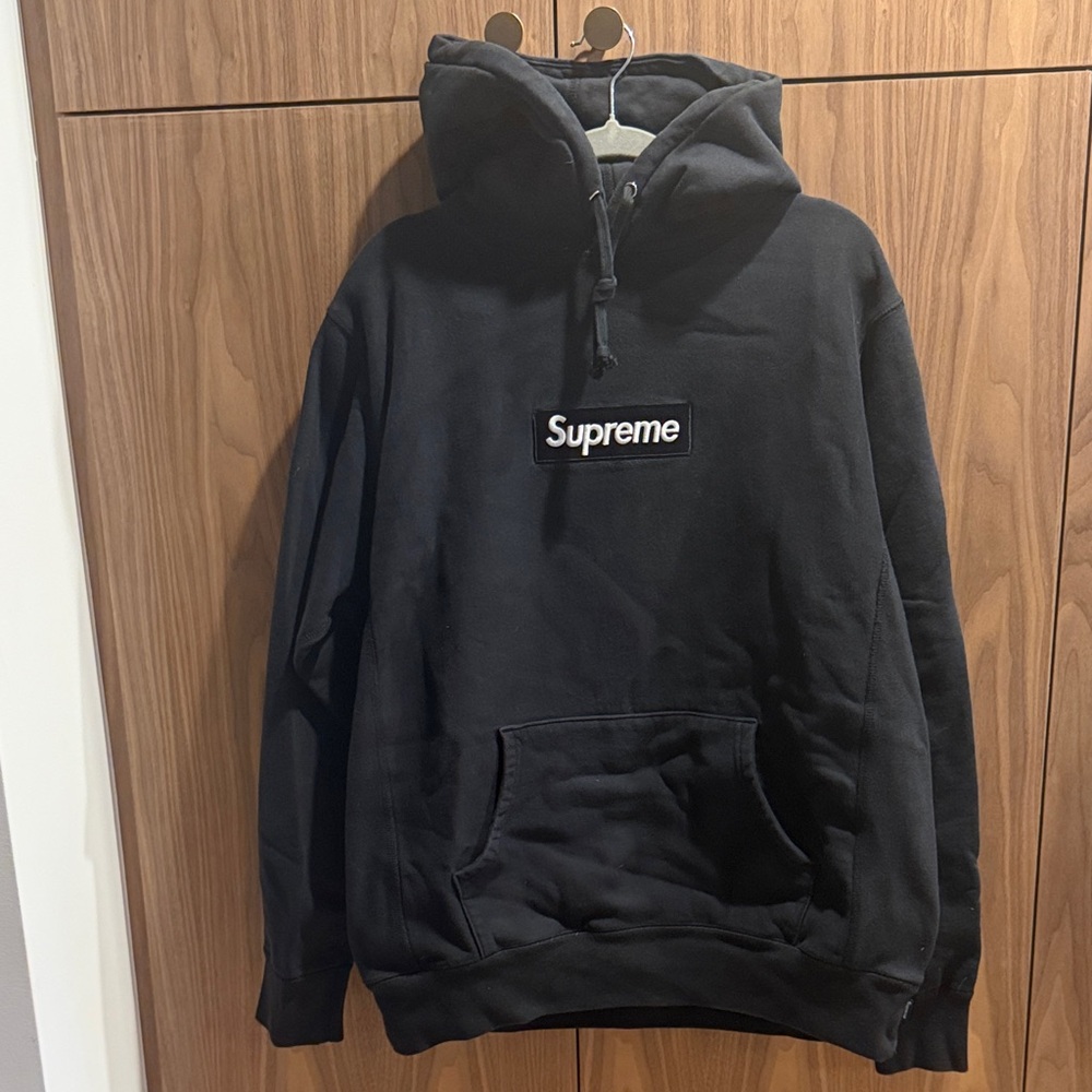 Supreme Black Pullover Hoodie with Box Patch - NEVER WORN